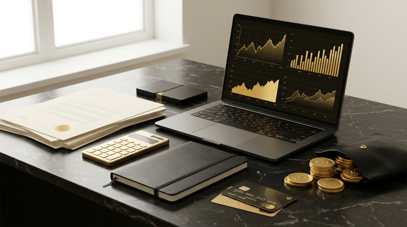 Dashboard financeiro mostrando gráficos de vendas, taxas de maquininha e conciliação de cartão de crédito.