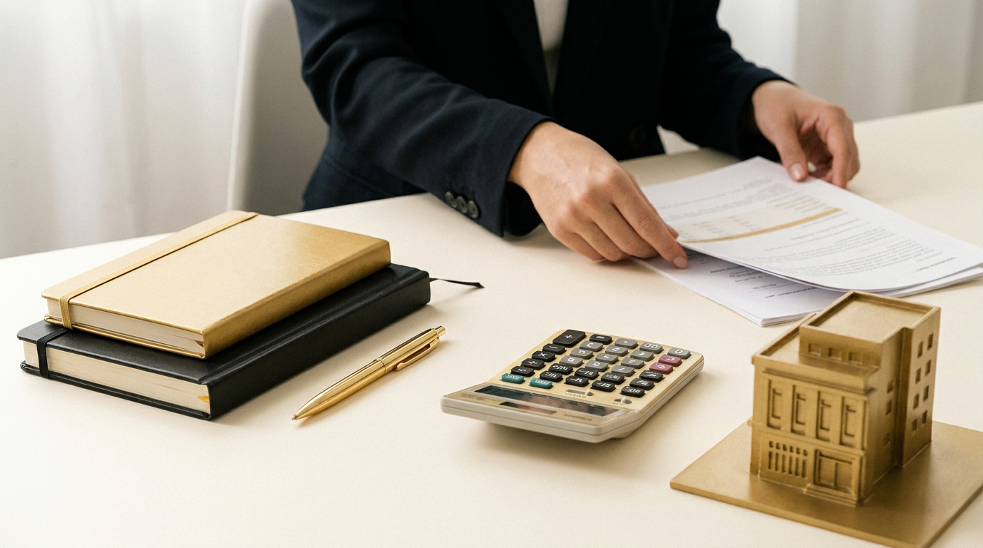 Gestor analisando gráficos de orçamento financeiro empresarial em um tablet em ambiente de escritório moderno.
